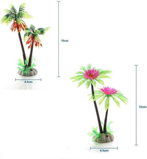 1Pc Mini Coconut Palm Tree,Aquatic Water Weeds Artificial Aquarium Plants Fish Tank Water Plant Grass Ornament for Fish Tank Decor Aquarium Décor by Calsgkspray
