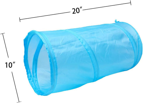 iCAGY 20" Pack 8 Foldable Spiral Cat Tunnel - Indoor Toy for Small Cats, Kittens, and Rabbits - Tube for Interactive
