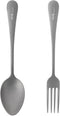 TiTo Titanium Cutlery Set, Lightweight Titanium Fork and Spoon Portable Reusable Flatware