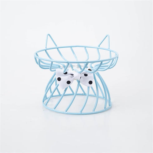 Raised Cat Food Bowls Ceramic with Metal Stand, Elevated Feeding Bowl with Non-Slip Mat for Cats and Small Dogs