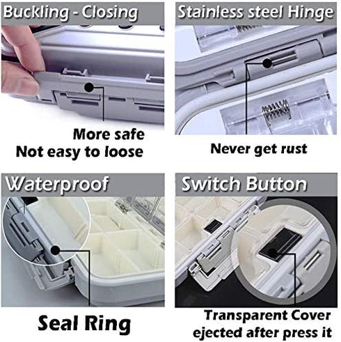 Fishing Lure Boxes, Waterproof Portable Tackle Box Organizer, Mini Utility Fishing Box for Storing Tackle Set