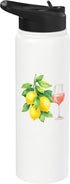 Italian Summer Vacation And Coastal Travel Amalfi Coast Italian Summer Rose Wine Lemon Graphic Stainless Steel Insulated Water