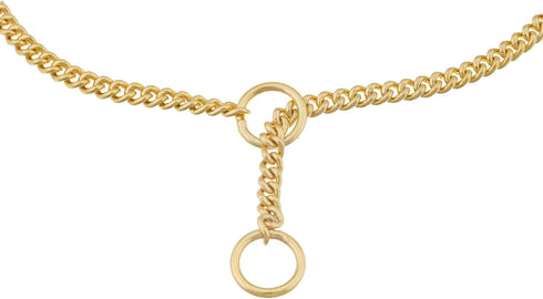 Alvalley Metal Chain Dog Show Collar, Adjustable Slip Collar for Toy, Small, Medium, Large, XL Dogs (Gold Plate, 22in,