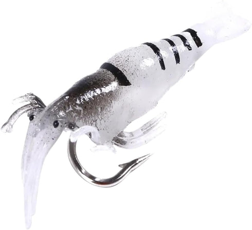 Generic mYellow-150mm-Luminous Shrimp Siilicoine Artificial Bait Simulation Soft Prawn with Hooks Carp Wobbler