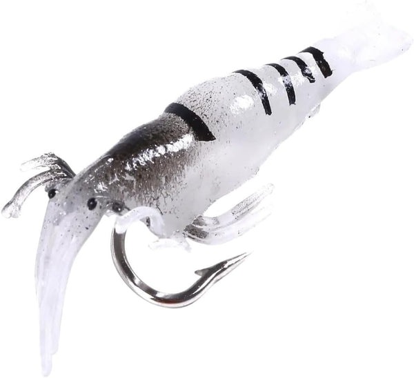Generic mYellow-150mm-Luminous Shrimp Siilicoine Artificial Bait Simulation Soft Prawn with Hooks Carp Wobbler