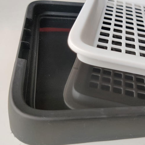 Chinchilla, 9.8x7.6x1.18 Guinea Pig Litter Tray Pan with Grate for Cage - Small Animal Potty Trainer - Rattie, and Pet