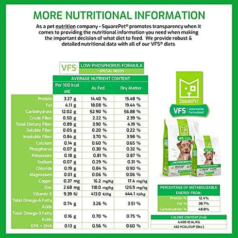 VFS Low Phosphorus Special Needs Dry Dog Food, Cage Free Turkey and Whole Eggs, 4.4lb