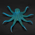 Aquarium Octopus Decoration, Fluorescent Silicone Ornament with Suction Cup for Fish Tank, Blue