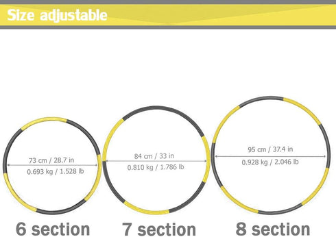 Fitness Exercise Weighted Hoops, Lose Weight Fast by Fun Way to Workout, Fat Burning Healthy Model Sports Life, Detachable and Size Adjustable Design