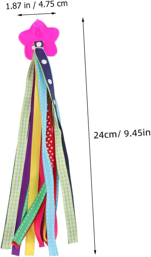 Garneck 1 Pair Colorful Bicycle Handlebar Ribbon Tassel Streamers for Kids Scooter Bike Accessory