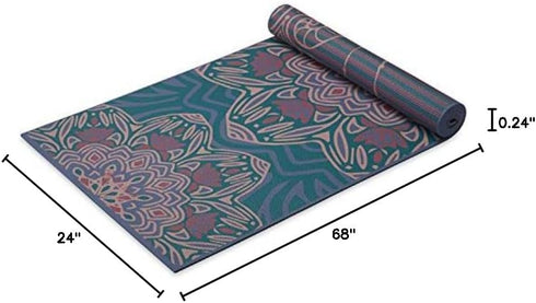 Gaiam Yoga Mat, Premium 6mm Print Reversible Extra Thick Non-Slip Exercise & Fitness Mat