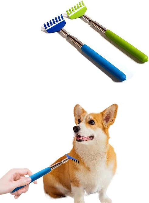 2PC Cat Comb Telescopic Teaser Wand Retractable Scratch Comb Tickle Handy Interactive