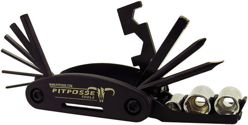 Pit Posse PP2828 Folding Metric Repair Tool Set Kit - Portable Multi Functional Motorcycle Bike Bicycle Cycling