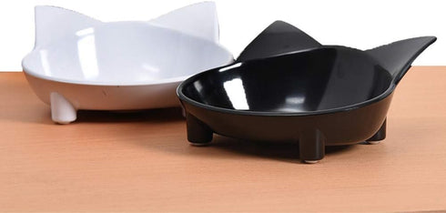 Cat Feeder - Melamine Cat Food Bowls, Set of 2, 8 oz, Non Slip, Dishwasher Safe, Modern Design