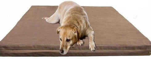 Dogbed4less Jumbo Extra Large Brown Microsuede External Cover, Waterproof Internal Case for Pet Dog Bed 55"X47"