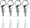 IVIA Dog Tag Clips, 316 Stainless Steel Lobster Buckle with Rings for Cat & Dog Collars (4 Pack Silver)