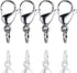 IVIA Dog Tag Clips, 316 Stainless Steel Lobster Buckle with Rings for Cat & Dog Collars (4 Pack Silver)