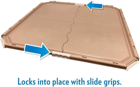 OUT! Dog Pad Holder | Portable Tray for Pet Training and Puppy Pads | Protection Against Pad Leakage, Bunching, and Shredding | Fits Pads 21 x 21 Inches or Larger,Brown