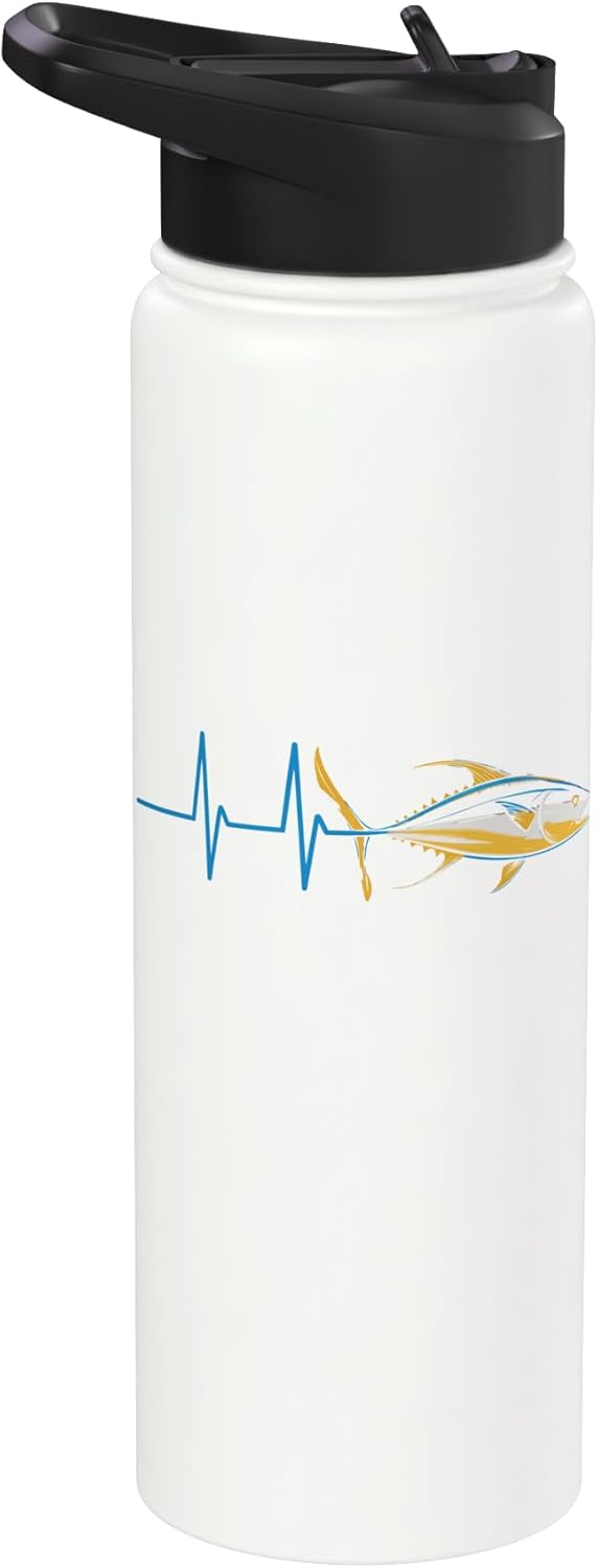 Tuna Fish Tuna Lovers Tuna Heartbeat Stainless Steel Insulated Water Bottle