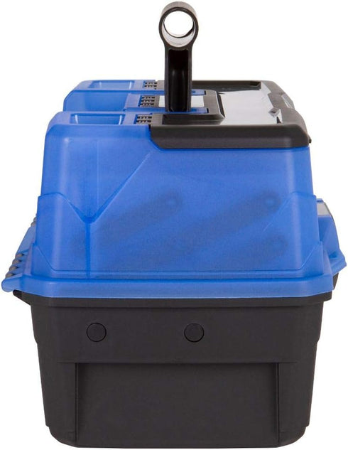 Flambeau Outdoors 6383FB Classic Tray Tackle Box, 3-Tray Portable Tackle Organizer, Frost Blue/Black