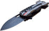 Tac-Force TF-1039BFG Folding Knife, Black Stainless Steel Drop Point Blade, U.S.A.A. Flag Aluminum Handle, Tactical