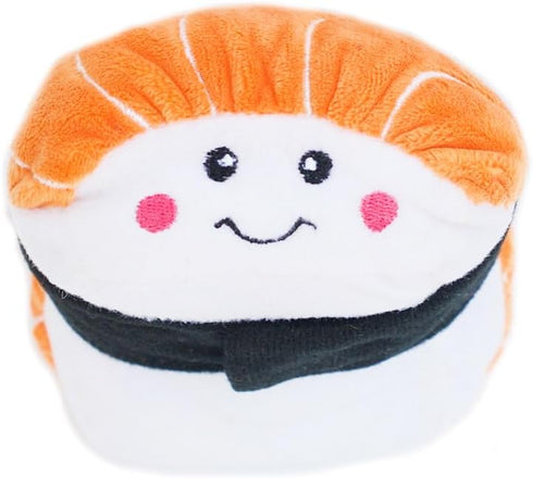 ZippyPaws NomNomz - Dog Squeaky Toys, Funny Food Plush for Small & Medium Dogs, Soft and Cuddly - Sushi