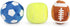 3-PACK Interactive Dog Toys Ball for Small and Medium Dogs, Soccer Ball, Football and Tennis Balls, Stuffed with Squeak