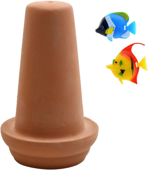 Saim Ceramic Spawning Breed Cone, Orange Fish Tank Ornaments for Discus, Clownfish, Angelfish Breeding Cones