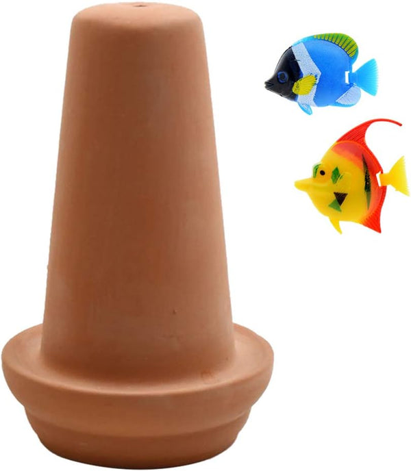 Saim Ceramic Spawning Breed Cone, Orange Fish Tank Ornaments for Discus, Clownfish, Angelfish Breeding Cones