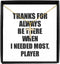 EzGift Funny Player Necklace Pendant Thanks For Always Be There Needed Most Cute