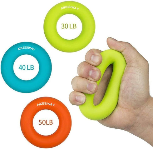 Grip Strength Trainer, Hand Grip Strengthener, Forearm Grip Workout - Silicone Rings for Rock Climbing, Athletes &