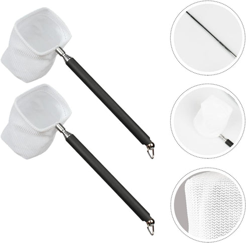2pcs Angoily Extendable Handle Shrimp Nets Square Fine Mesh Aquarium Fishing Nets for Fish Tank and Shrimp Catching
