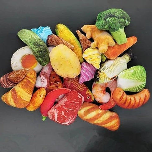 Cauaoa 2025 Vegetable Dog, New Potato Food Shape Squeaky, Cute Plush Chew for Small Medium Large Dogs Squeak