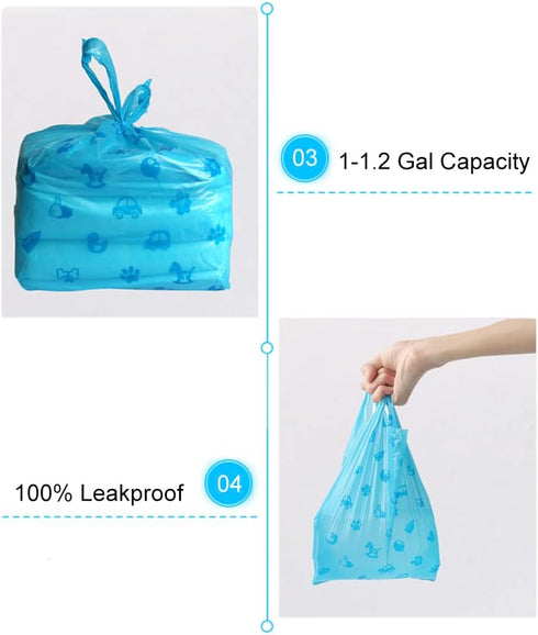 mavere 100 Odor Sealing Cat Litter Poop Clump Pick-Up Bags with Handles Scoop Tie Bags Dog Waste Bag, Leak Proof Pet