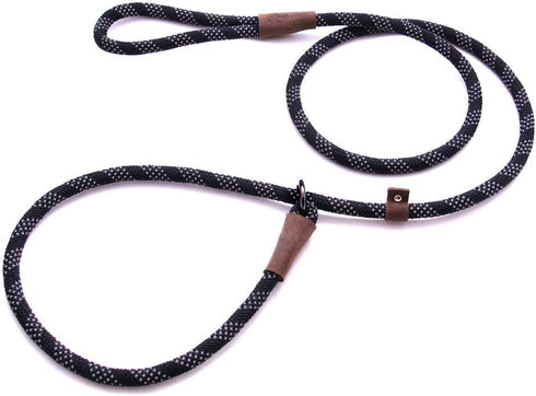 Max and Neo Rope Slip Lead - Reflective 5 Foot Black, We Donate a Leash to a Dog Rescue for Every Leash Sold