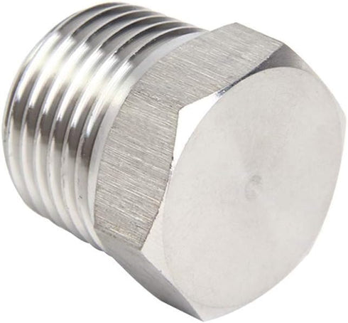 Joywayus 3Pcs Stainless Steel Outer Hex Thread Socket Pipe Plug Fitting 1/2" NPT Male