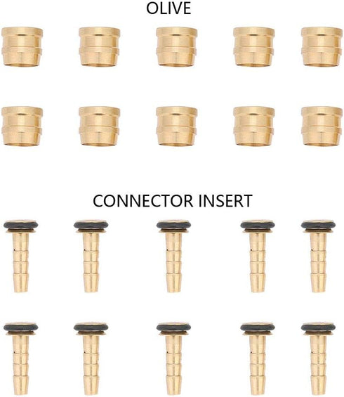Olive and Connecting Insert, Hydraulic Brake Barb Olive, Mountain Bike Olive Barb, Brake Hose and Brass Connection Insert Kit for Hydraulic Disc Brake Hose by Yosoo Health Gear