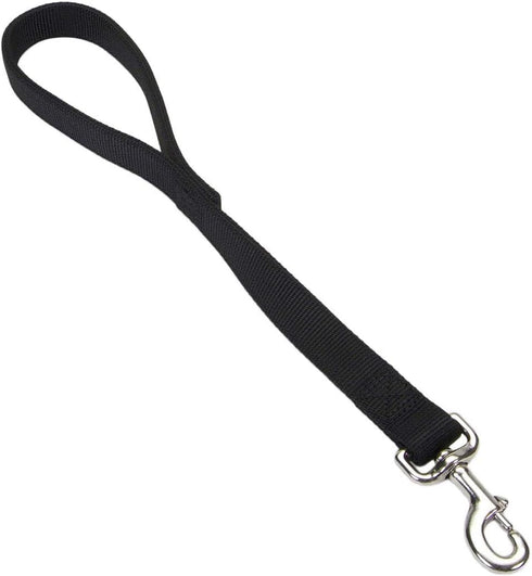 Coastal Pet Double-Ply Dog Traffic Leash, Black, 1" x 24" - Durable for Vet Visits