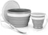 Odoland Mess Kit for Camping, 1 Person with Silicone Collapsible Bowl, Cup & Stainless Steel Spoon for Outdoor
