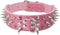 Leather Dog Collar, Spiked Studded for Medium Large Dogs, Pit Bull Mastiff Bully Boxer, XL, Pink1