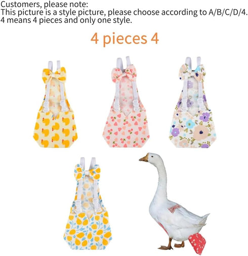 Supplies(5 D,S(0.55-1.65 Pounds))(4 4,M(1.65-3.85 Chicken Diapers for Hens & Pet Ducks - Reusable Washable Waterproof