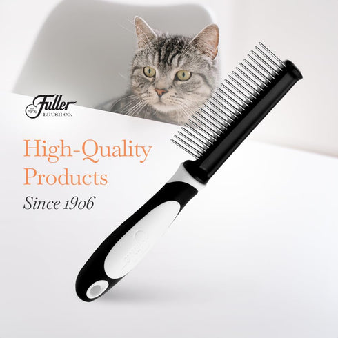 Fuller Brush Single-Sided Pet Comb - 25 Rust-Resistant Pins for Grooming Dogs & Cats, Ergonomic Handle