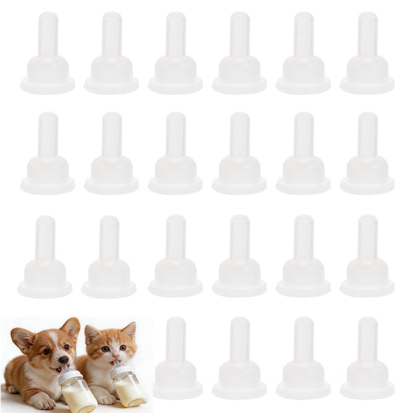 TUESMEILL 40 Pack Kitten Bottle Nipples, Silicone Pet Nursing Nipples Replacement Pacifiers for
