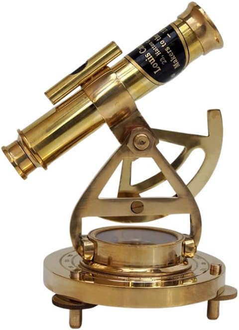 Nautical Solid Brass Alidade Telescope Compass -Home Decor Pirate Captain Boat Toy,