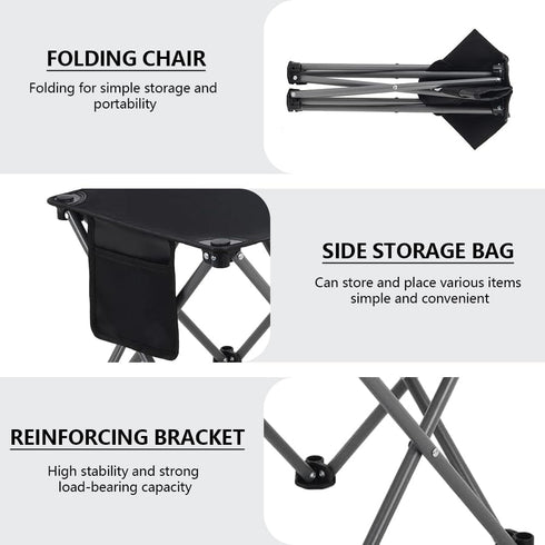 Airsnigi 3 Pack Camping Stool, Camping Foot Stools Portable Folding Camp Stool with Storage Bag, Folding Stool Suitable