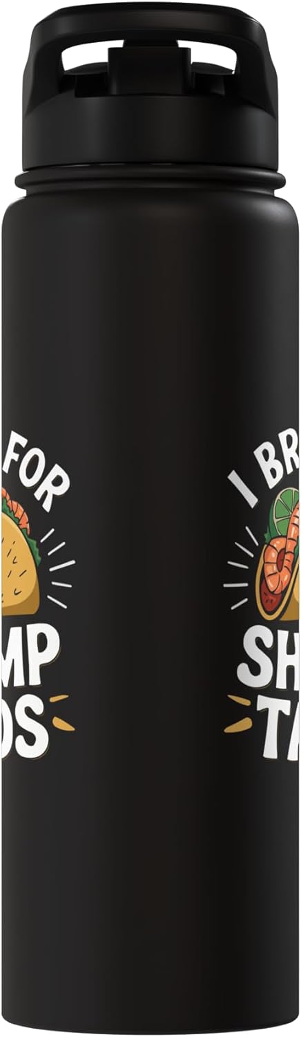 Shrimp Tacos Mexican Food SteMi Apparel Shrimp Tacos Mexican Food Mexico Cuisine Foodie Stainless Steel Insulated Water