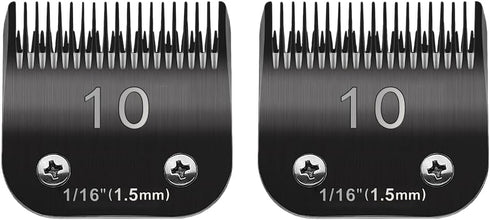 TRAH Size-10# Blade Dog Grooming Clipper Replacement Blades, Compatible with Andis and Wahl Clippers (2PCS)