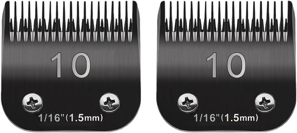 TRAH Size-10# Blade Dog Grooming Clipper Replacement Blades, Compatible with Andis and Wahl Clippers (2PCS)