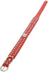 Cute 2 Rows Rhinestone Bling Heart Studded Leather Dog Collar for Small or Medium Dogs, Red, Small