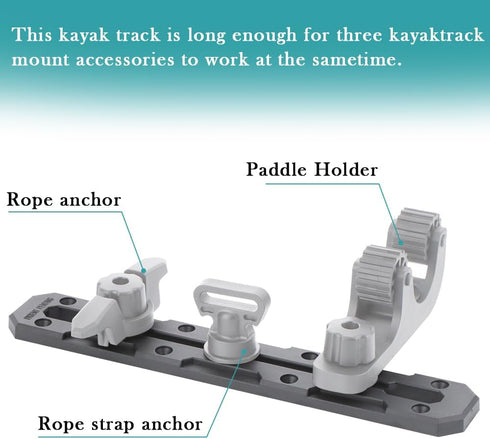 VTurboWay 2 Pcs Kayak Track 10.4" Low Profile for Fishing Rod Holder, Reinforced Marine Nylon